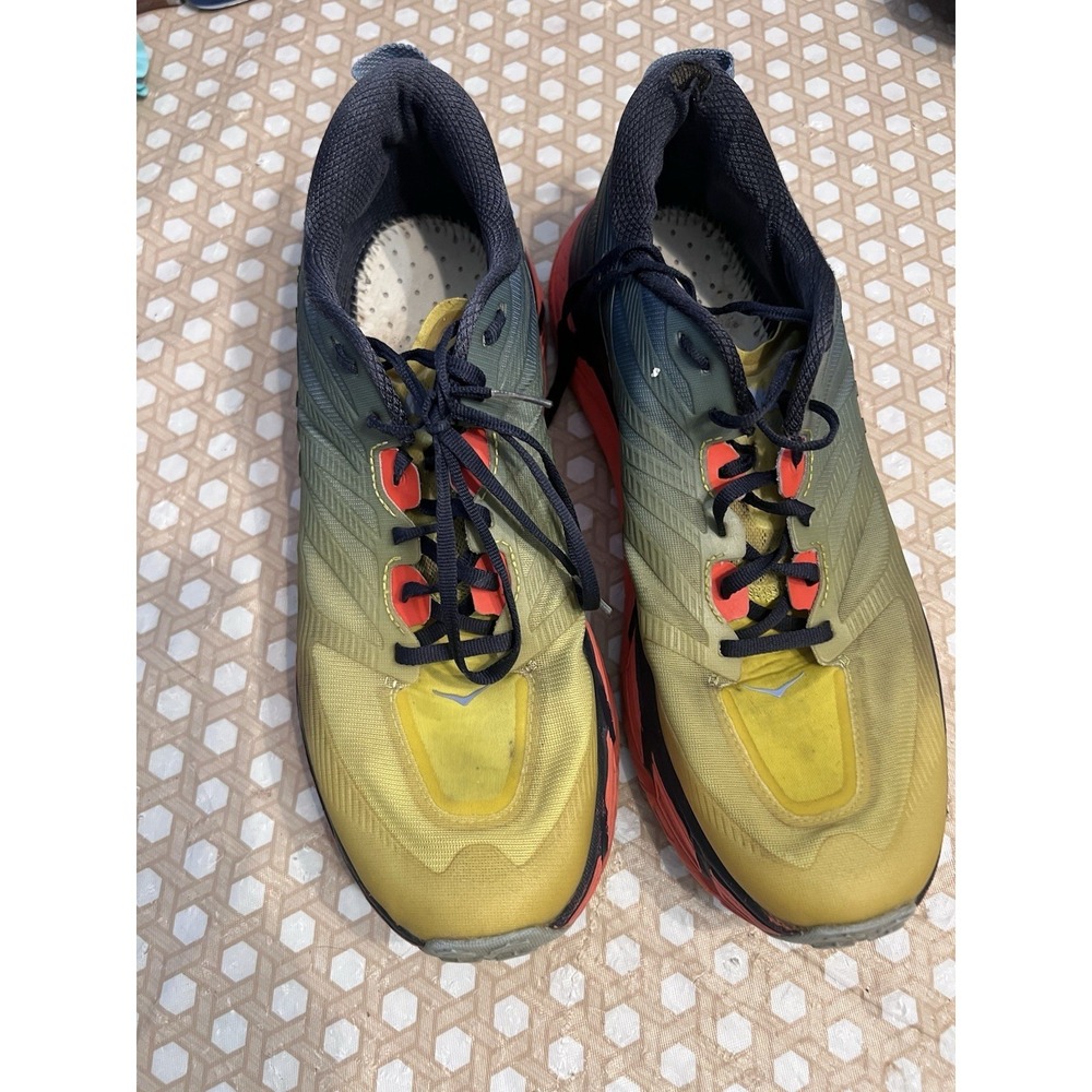 Hoka One One Mafate Speed 3 Mens Size 12D Yellow Orange Sneakers Running Gym